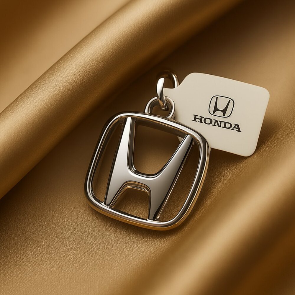 Honda Silver-Tone Keychain – Car Logo Accessory for Men & Women - Unisex